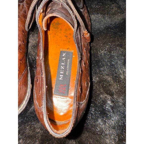 Mezlan derby ostrich leather size 9 professional dress shoes business main image 8